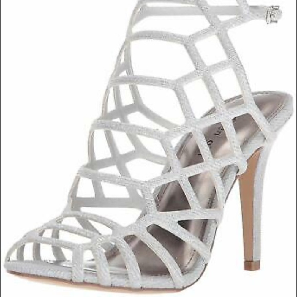 Madden Girl Silver Sparkly Mesh Heels